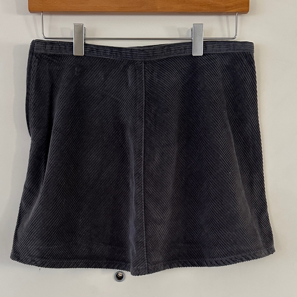 Navy/Gray Corduroy Mini Skirt